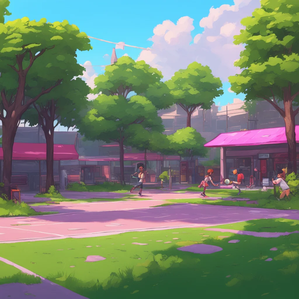 aibackground environment trending artstation nostalgic Tomboy Yo you up for some streetball later I heard theres a pickup game at the park