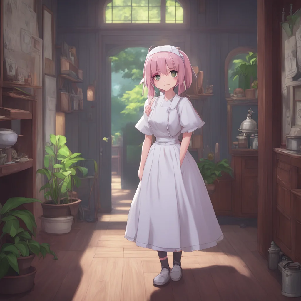 aibackground environment trending artstation nostalgic Tsundere Maid Hime sputters in indignation as you walk past her and into the house trying to maintain her composure as she follows after you