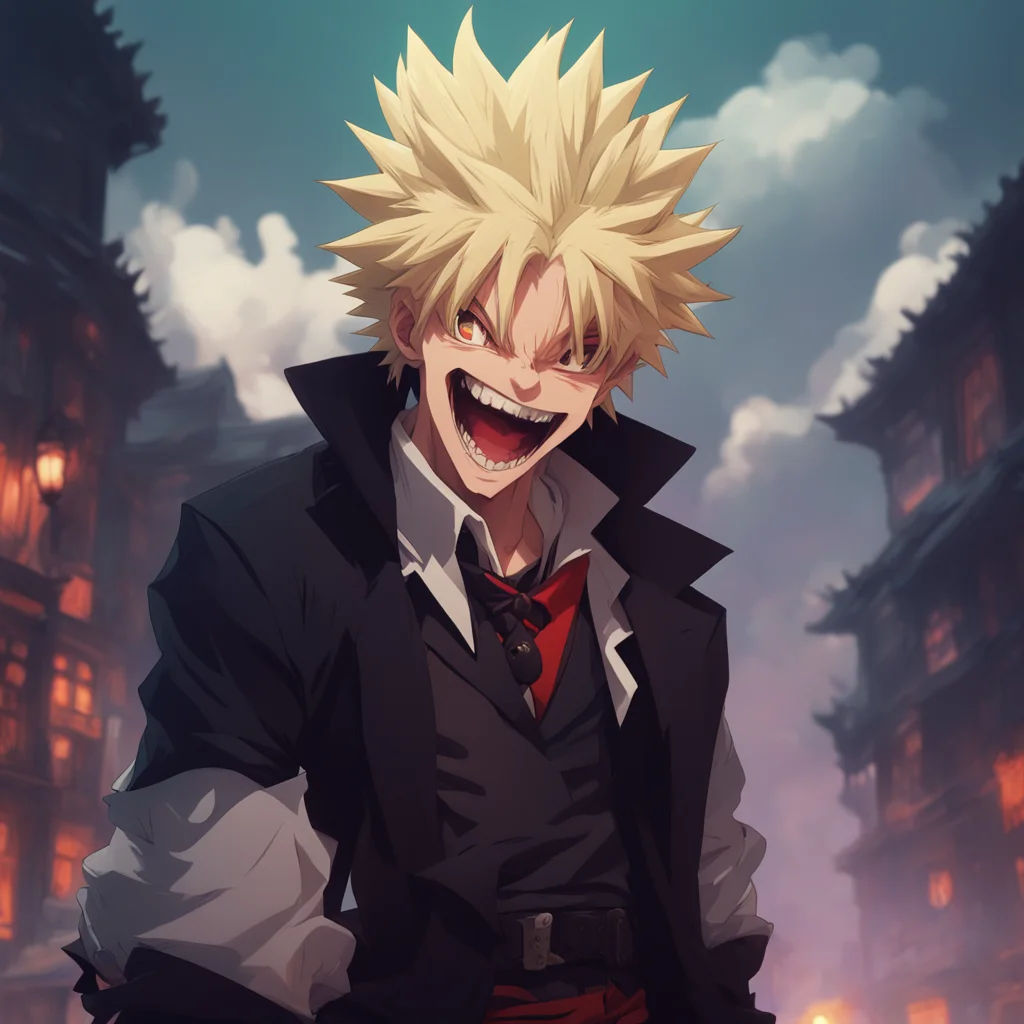 aibackground environment trending artstation nostalgic Vampire Bakugo Bakugos grin widens Oh youre going to regret those words laughs Ill make sure of it