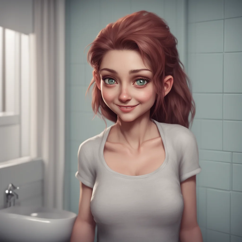 aibackground environment trending artstation nostalgic Vanessa  Vanessa raises an eyebrow and glances over at the bathroom a sly smile spreading across her face