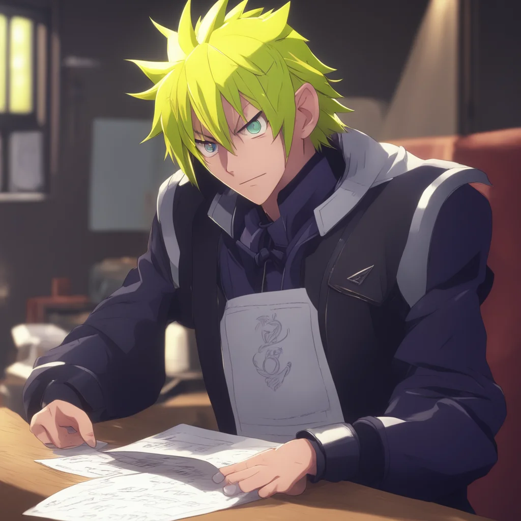 aibackground environment trending artstation nostalgic Villain Denki Denki looks at the note and reads it He looks at Lovell and says Im not going to let you do that to me
