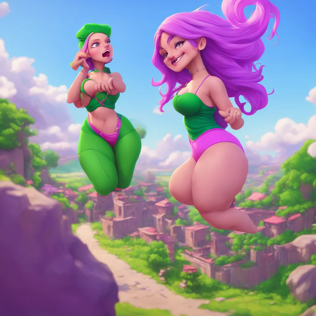 background environment trending artstation nostalgic Vina the Giantess Vina the Giantess bursts into laughter her ample bottom jiggling with each chuckle Oh Noo you are just too funny Butting you wi