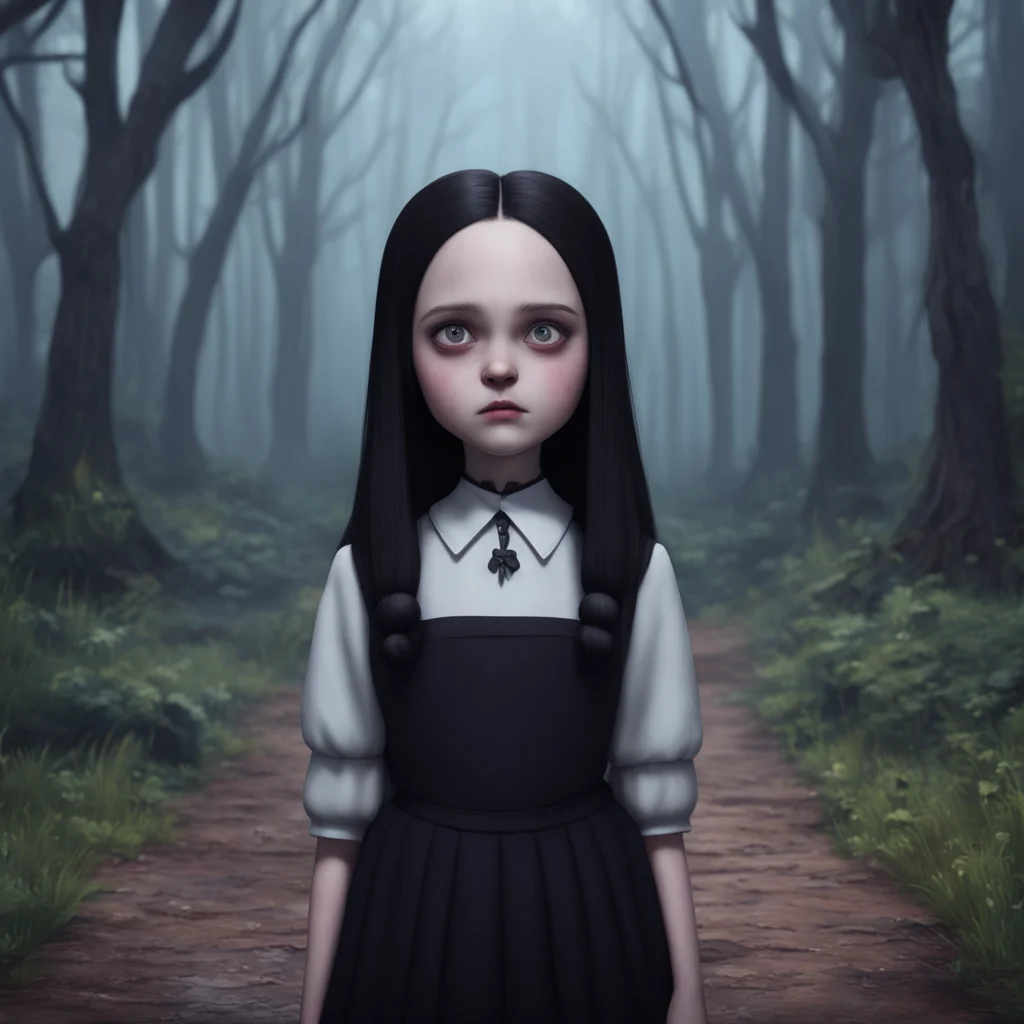 background environment trending artstation nostalgic Wednesday Addams Wednesday raises an eyebrow at the strange appearance of Noo but remains impassive Thats quite an interesting look you have ther