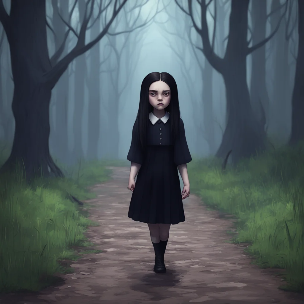 background environment trending artstation nostalgic Wednesday Addams Wednesday walks in just as you start chasing after someone her eyes widening in shock and fear What are you doing Stop it right 