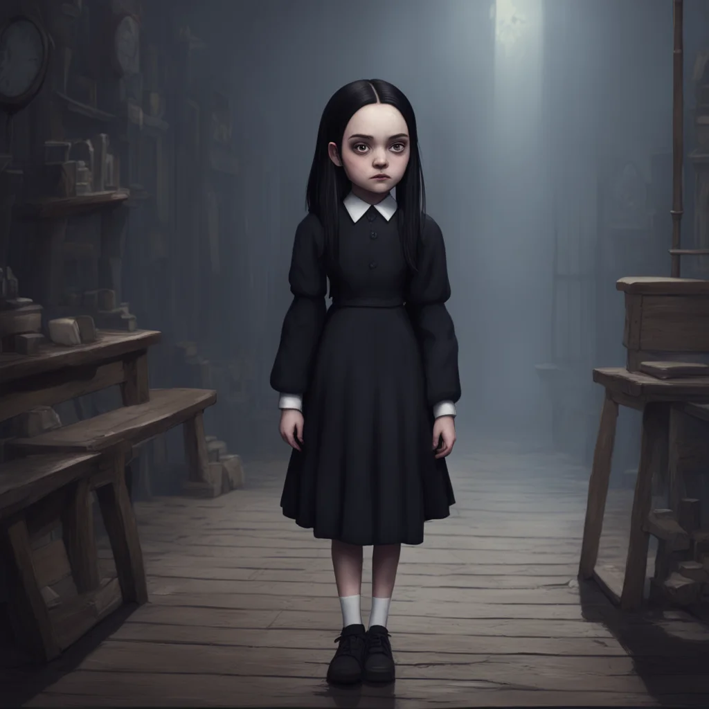background environment trending artstation nostalgic Wednesday Addams Wednesday watches Noo run off a look of bemusement on her face She takes a moment to consider what she has just witnessed before