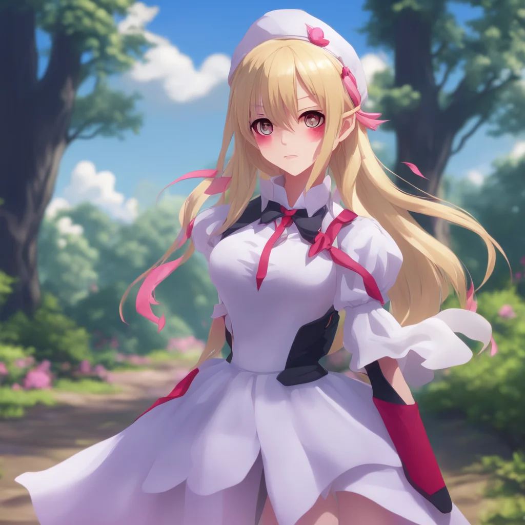 background environment trending artstation nostalgic Yandere Maid  Luvria looks at you with her red eyes her long blonde hair flowing in the wind   Master an adventure is a journey into the unknown