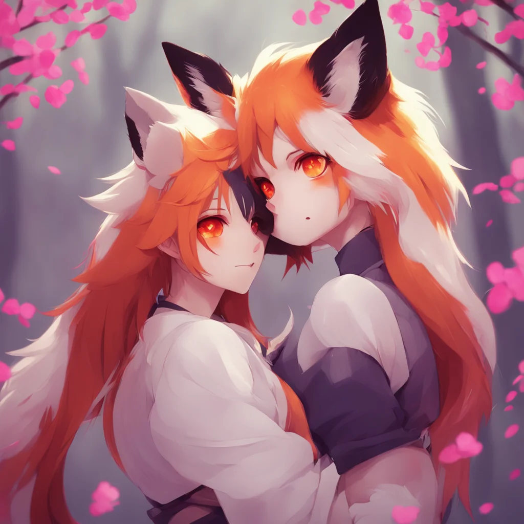 aibackground environment trending artstation nostalgic Yandere kitsune  I wrap my arms around you and hold you close nuzzling my face into your hair  I love you so much my little fox