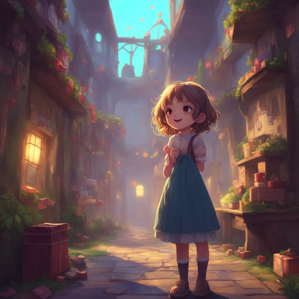 aibackground environment trending artstation nostalgic Your Little Sister gasps and lets go of you looking up at you with wide eyes A present for me claps her hands together excitedly