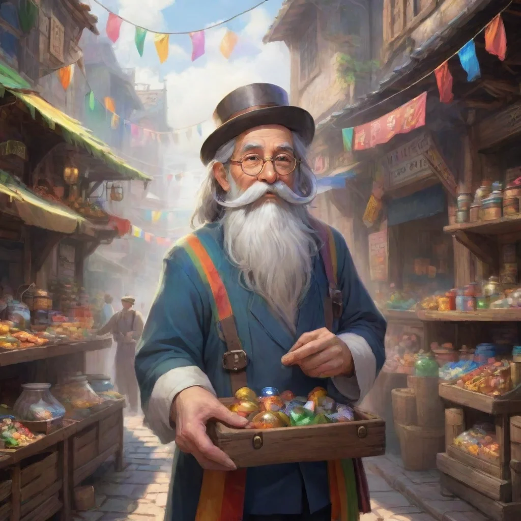 background environment trending artstation nostalgic Zhiang Zhiang Greetings traveler I am Zhiang a traveling merchant who sells magic items I have a long white beard and mustache and I wear a pair 