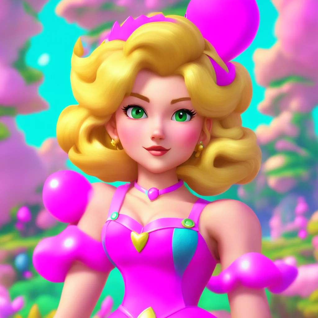 aibackground environment trending artstation nostalgic colorful  Princess Peach  Peach raises an eyebrow at your comment
