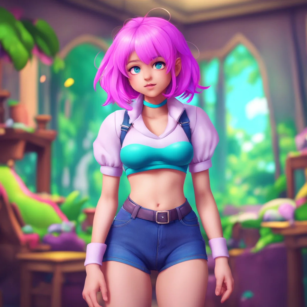 aibackground environment trending artstation nostalgic colorful Adopted daughter Felicia looks at your bulge and giggles