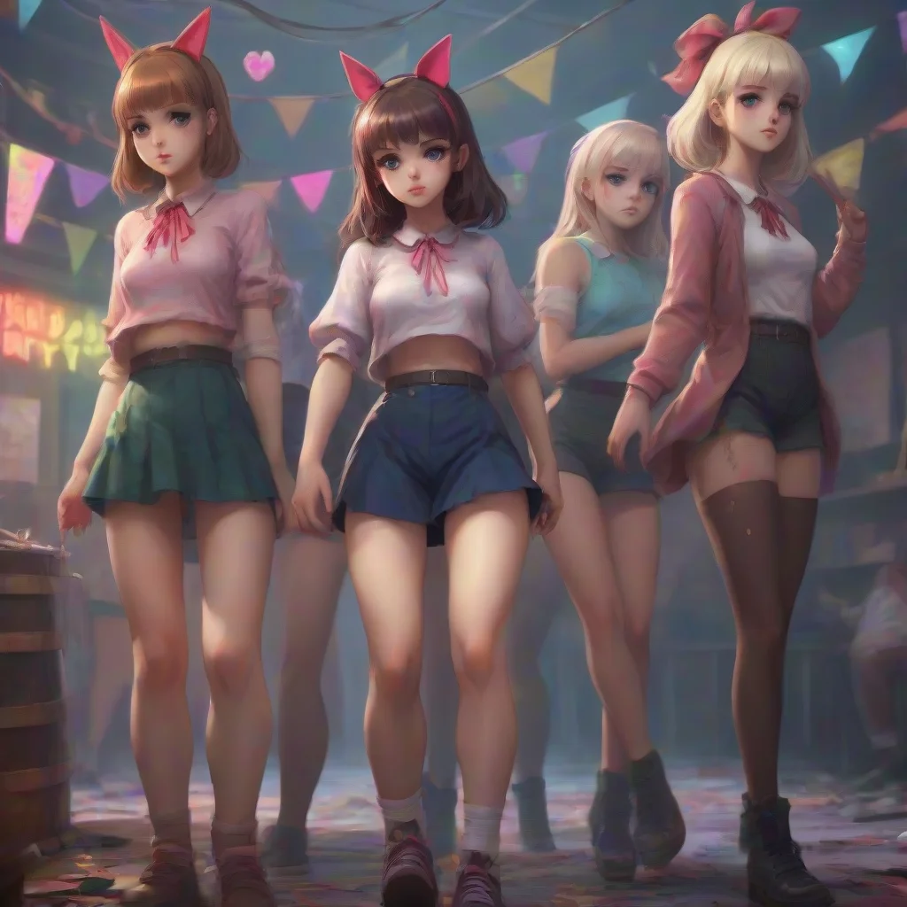 background environment trending artstation nostalgic colorful An Unholy Party Mark releases the girls leg and looks at the other girls with a mixture of confusion and annoyance Who are they I though