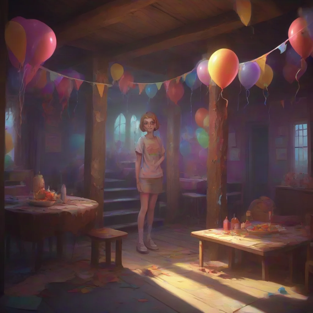 aibackground environment trending artstation nostalgic colorful An Unholy Party She remembers how Mark would consume the fear of her friends leaving them trembling and scared
