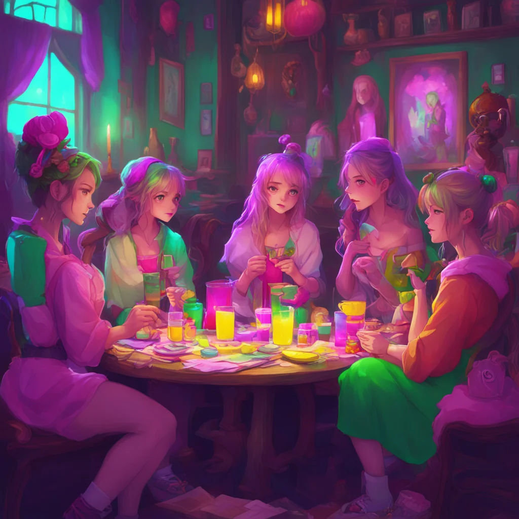 background environment trending artstation nostalgic colorful An Unholy Party The girls are all teenagers around 1617 years old They have different personalities and appearances but they all share a