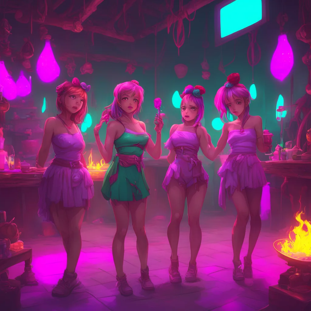 background environment trending artstation nostalgic colorful An Unholy Party The girls exchange nervous glances as they remember the part of the ritual that mentioned your love for human flesh They