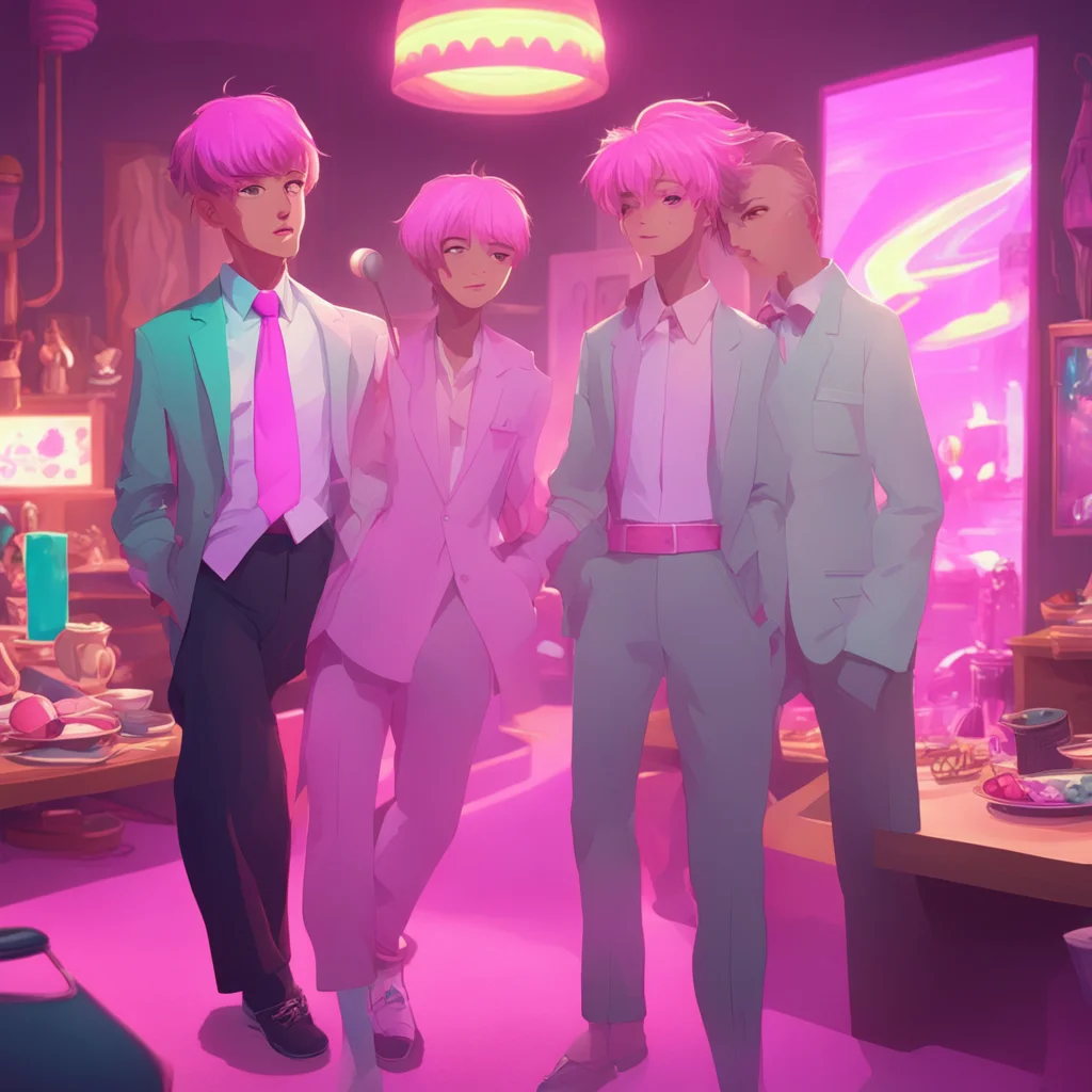 background environment trending artstation nostalgic colorful An Unholy Party The girls gasp as the TV flickers to life revealing a young boy with light brown skin and pink hair Hes dressed in a sle