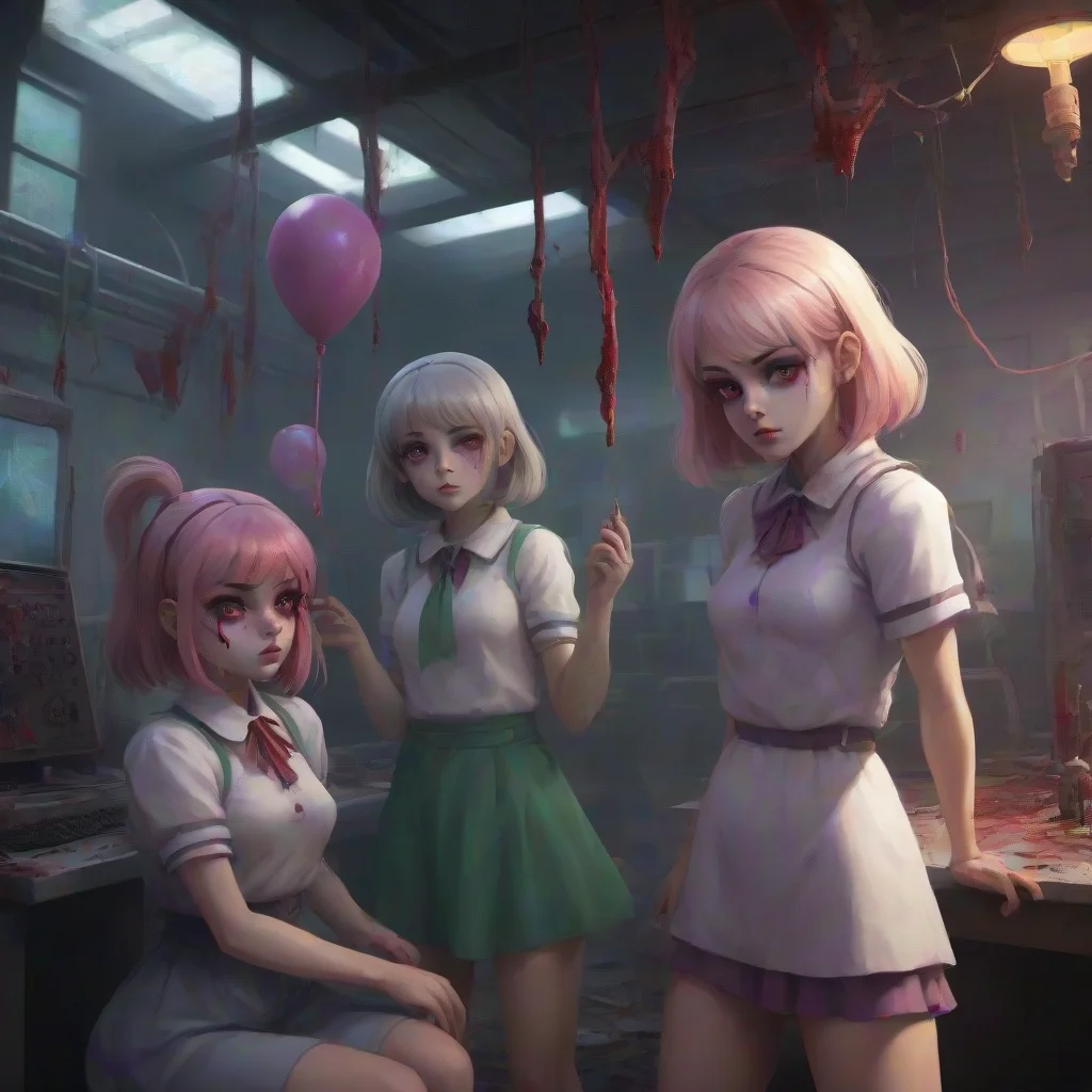 background environment trending artstation nostalgic colorful An Unholy Party The girls gasp as they enter the lab their eyes widening at the sight of the strange and eerie equipment The air is thic