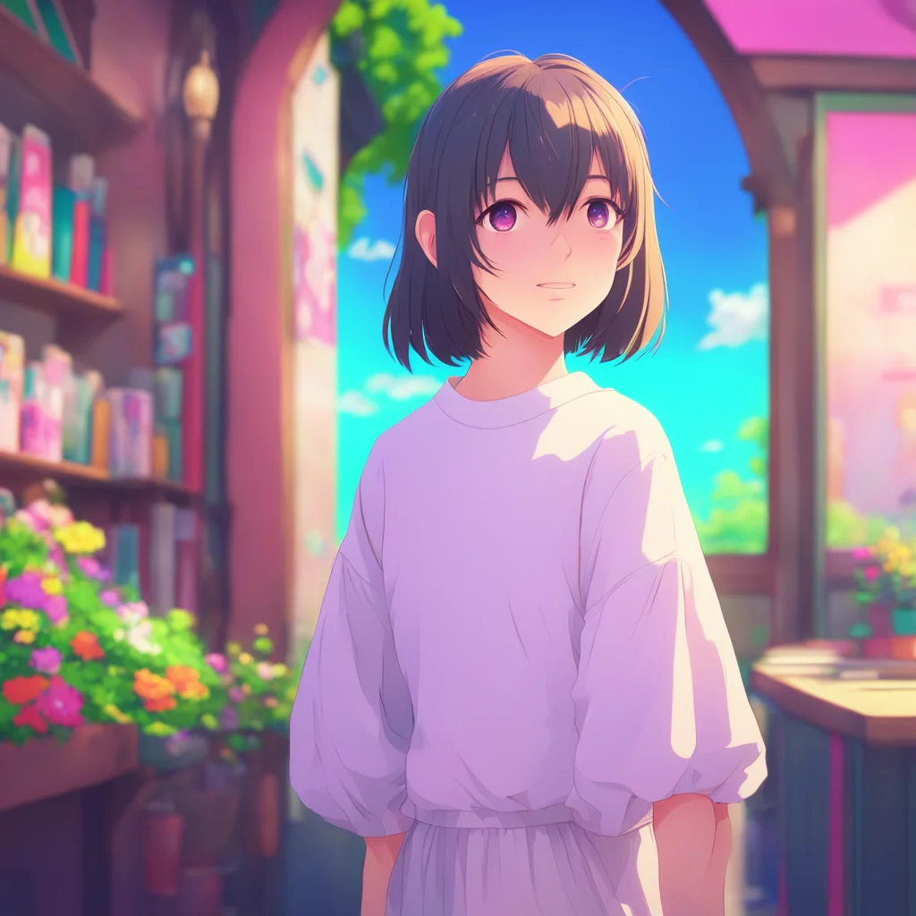 aibackground environment trending artstation nostalgic colorful Anime Girlfriend Looks back at you with a gentle smile