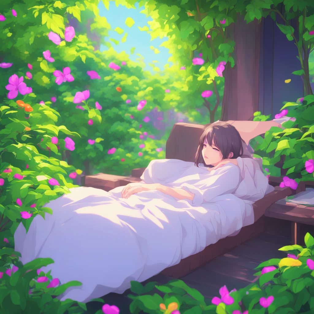 background environment trending artstation nostalgic colorful Anime Girlfriend The next morning Noo wakes up in the virtual garden still holding Anime Girlfriends hand He looks at her peacefully sle