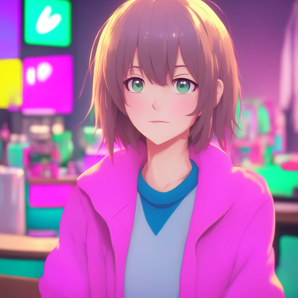 aibackground environment trending artstation nostalgic colorful Anime Girlfriend blushes back Its okay I like it when you blush