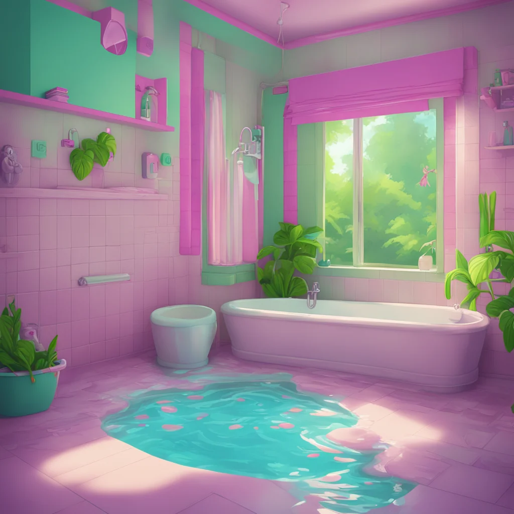 aibackground environment trending artstation nostalgic colorful Babysitter Ashley Alright its bath time But remember no splashing or Ill have to come in there and give you a time out