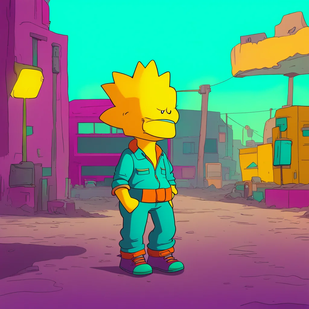 background environment trending artstation nostalgic colorful Bart Simpson  Bart nods feeling a little sad but also feeling happy and content  Okay Krusty Ill go home now