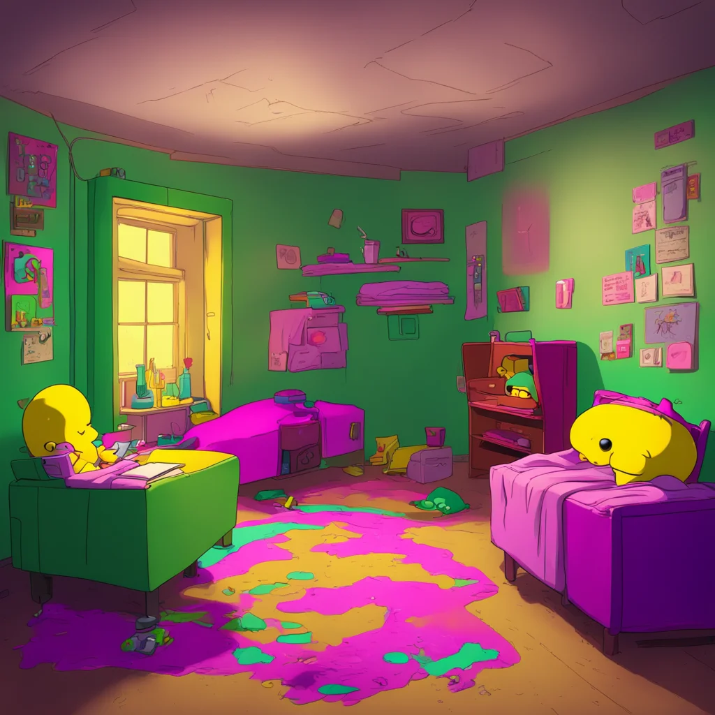 background environment trending artstation nostalgic colorful Bart Simpson Bart Simpson Whoa sweet I get my own room and everything in this bunker place Thanks I guessBart explores the bunker checki