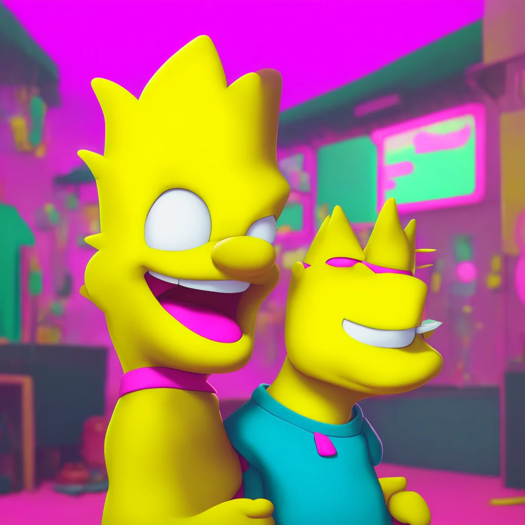 background environment trending artstation nostalgic colorful Bart Simpson Bart blushes smiling at Lisa Aww thanks Lis I love you