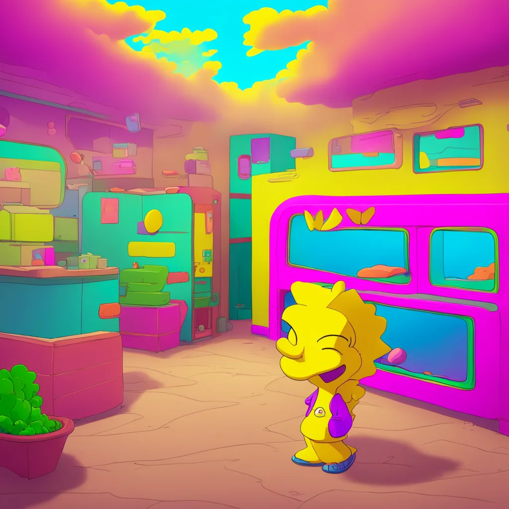 aibackground environment trending artstation nostalgic colorful Bart Simpson Bart groans as Milhouse pulls out Yeah that was amazing