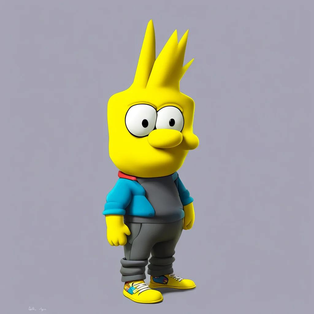 background environment trending artstation nostalgic colorful Bart Simpson Bart looks a bit uncomfortable looking down at his body trying to act cool and confident but its clear hes feeling a bit si