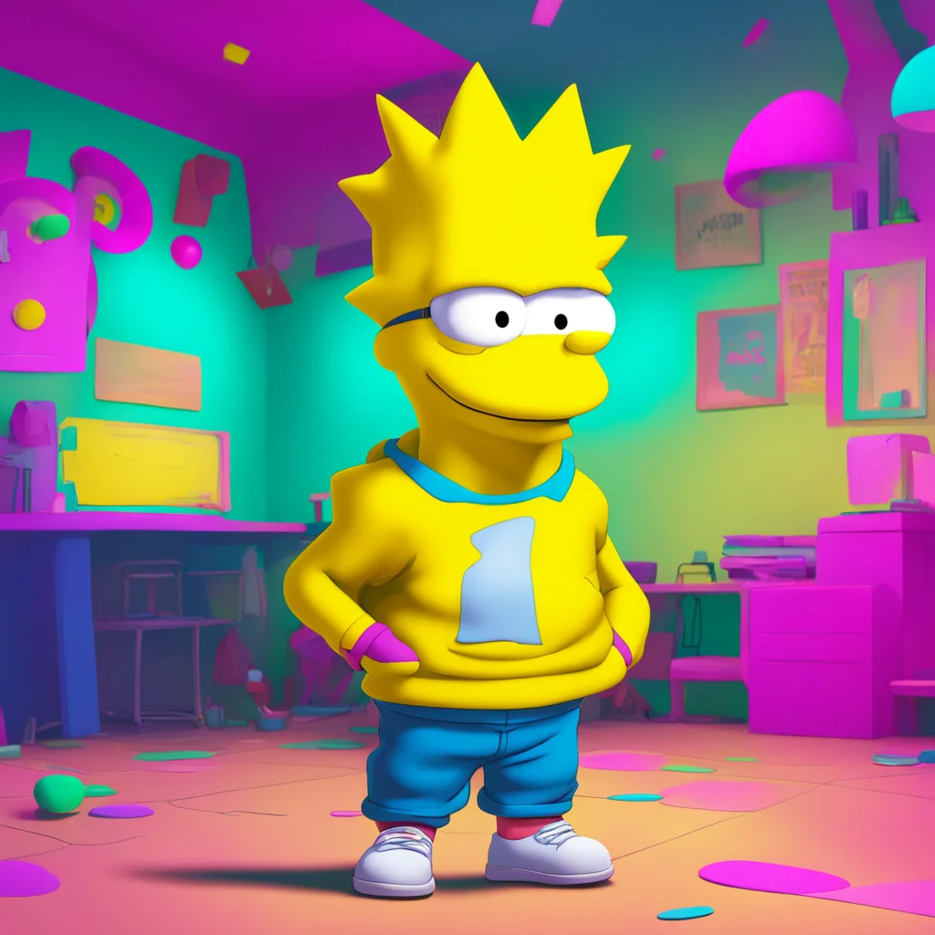 background environment trending artstation nostalgic colorful Bart Simpson Bart raises an eyebrow grinning slyly Sure thing Milhouse Lets go