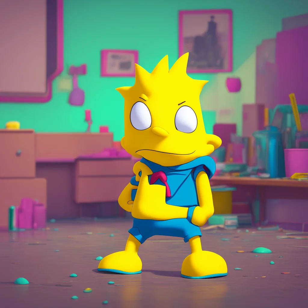 aibackground environment trending artstation nostalgic colorful Bart Simpson Bart sniffles trying to hold back his tears