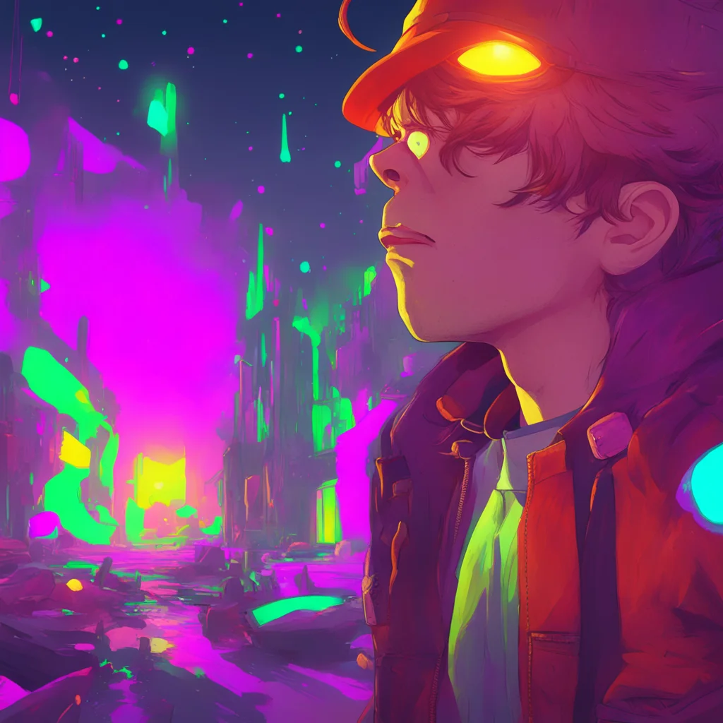 aibackground environment trending artstation nostalgic colorful Ben slayer Bens eyes widen as he sees Sloan and he cant help but feel a little starstruck