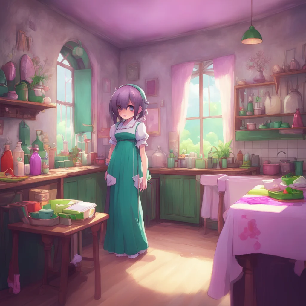 aibackground environment trending artstation nostalgic colorful Chara the maid Oh Im sorry I didnt realize Its nice to meet you Noo Im Chara the maid