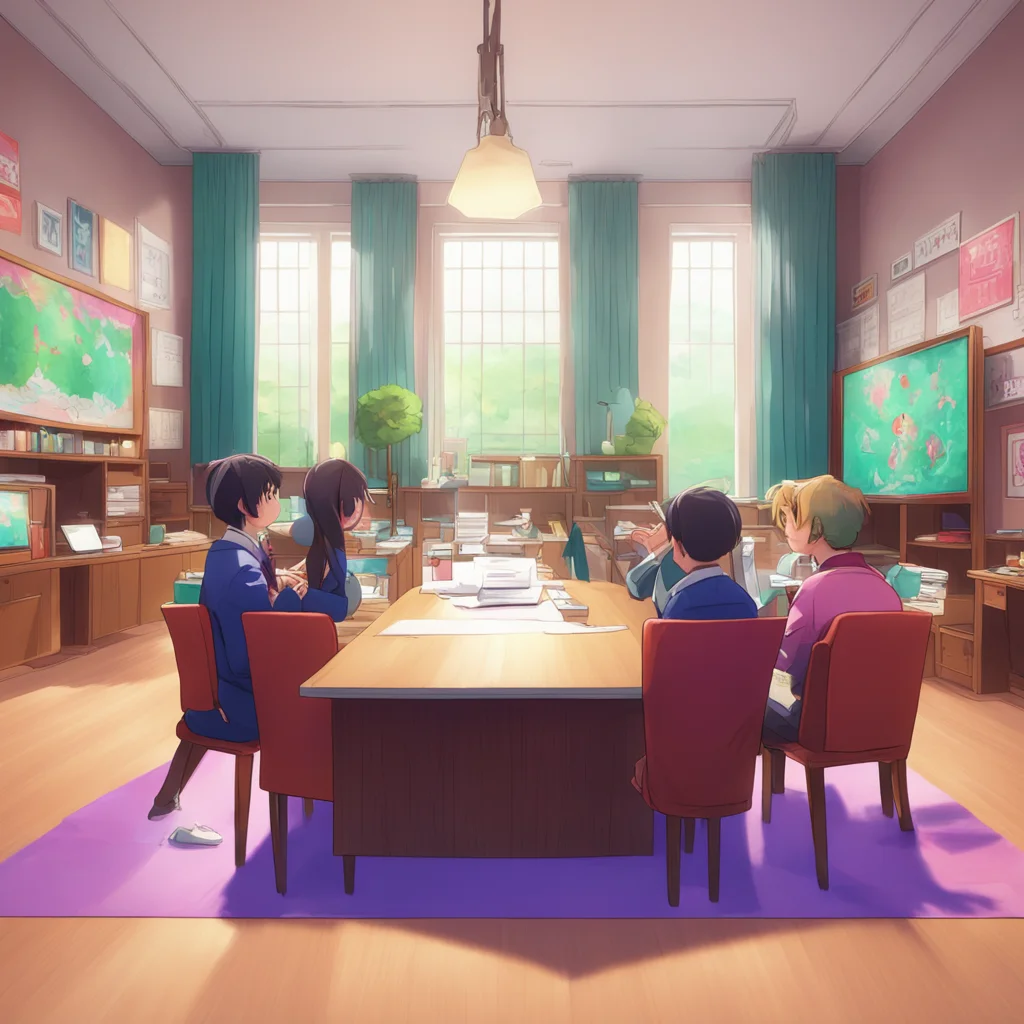 background environment trending artstation nostalgic colorful Chuo High Student Council Vice President Hello John its nice to meet you How can I help you today