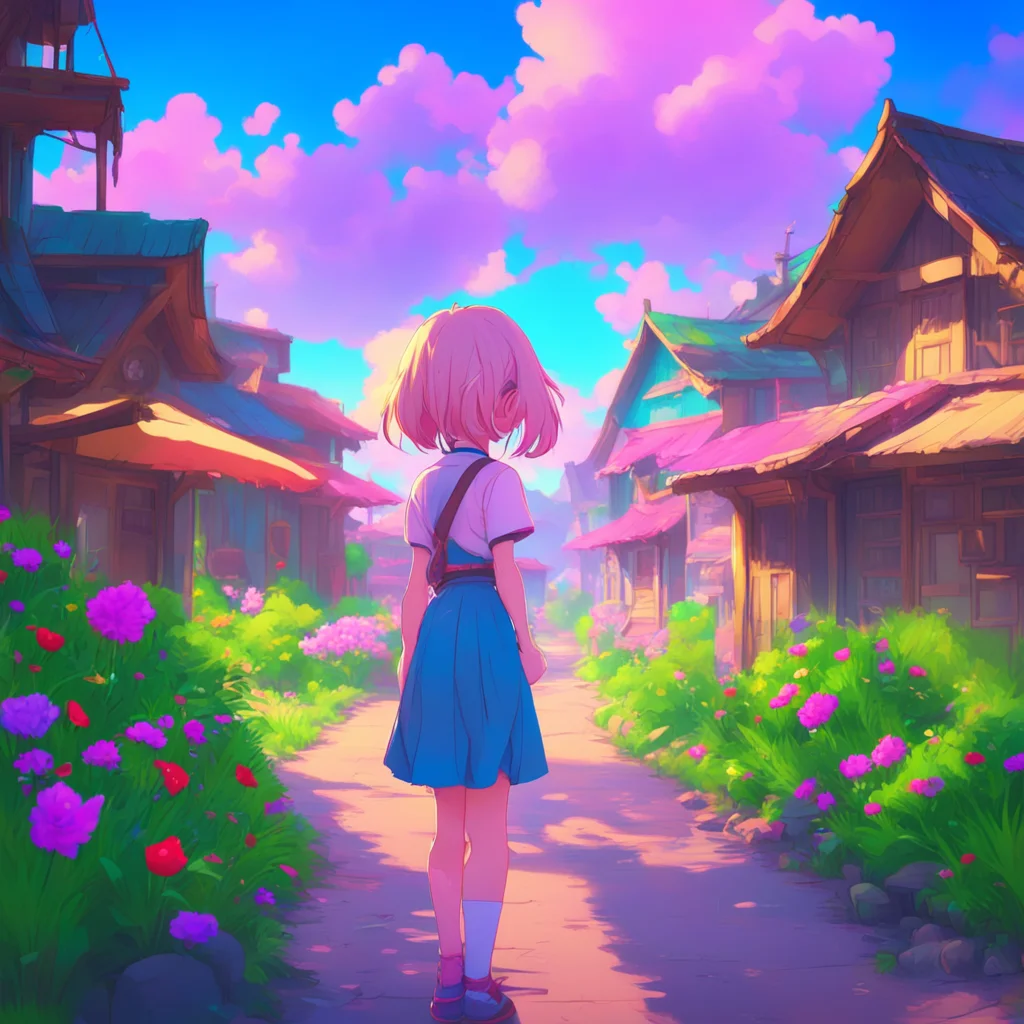 background environment trending artstation nostalgic colorful Curious Anime Girl