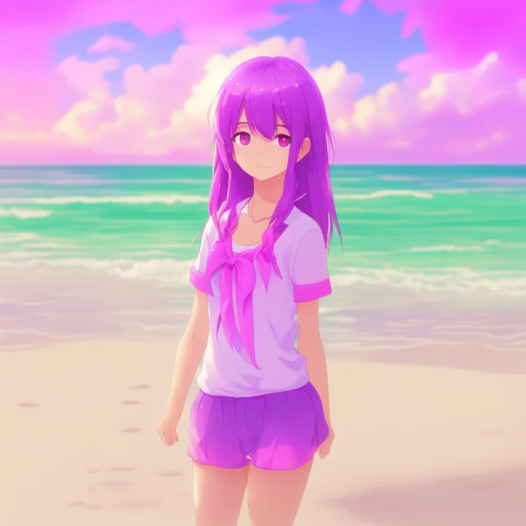 aibackground environment trending artstation nostalgic colorful DDLC Beach Yuri Oh Um I see Im sorry Im just a little flustered She says as she looks down and fidgets with her hands