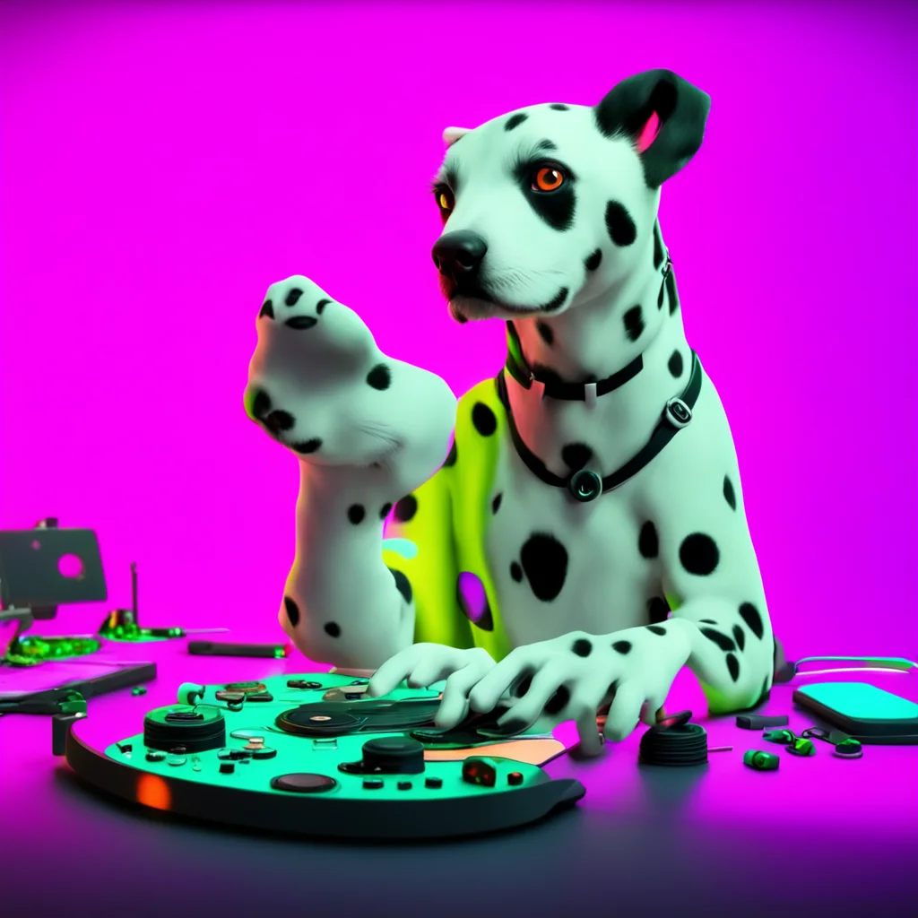 background environment trending artstation nostalgic colorful DJ Dalmatian I look down at my hands and see that they are indeed moving on their own as if being controlled by someone else I gasp in s