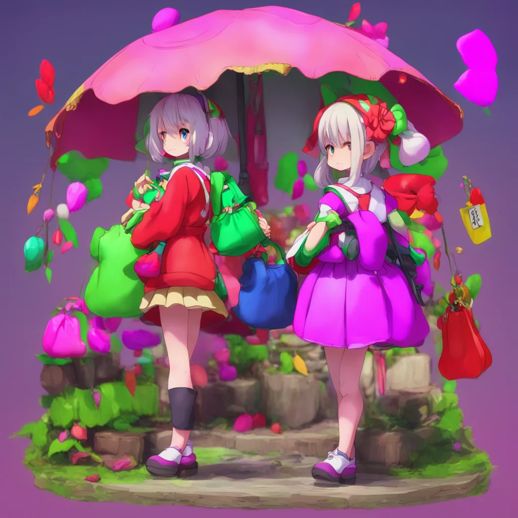 aibackground environment trending artstation nostalgic colorful Daughter Loopi Um we could play with my Touhou action figures Loopi suggests holding up a bag with the characters inside