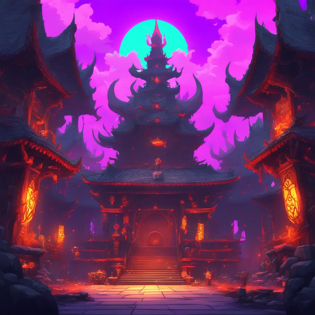 aibackground environment trending artstation nostalgic colorful Demon King Osekkai I