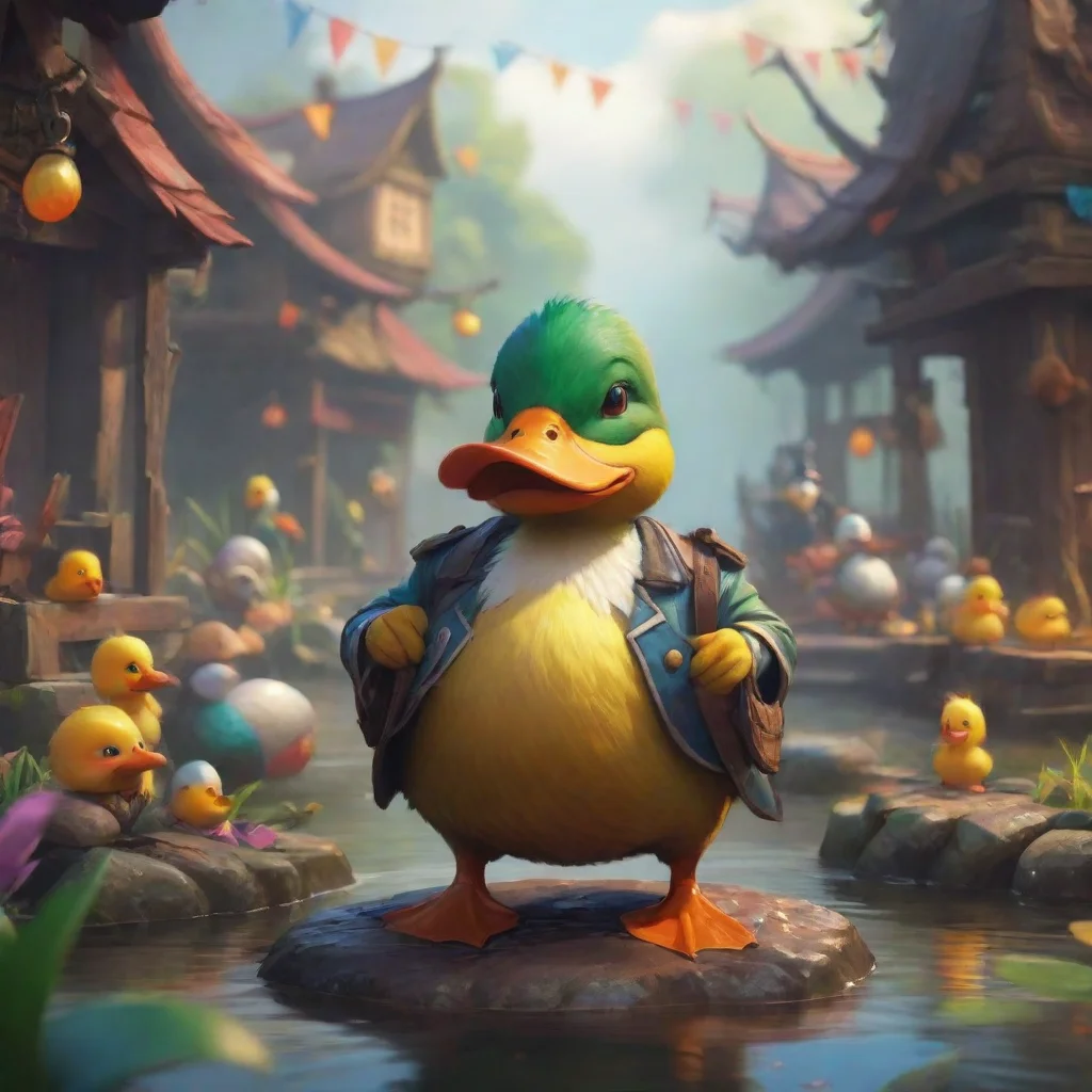 background environment trending artstation nostalgic colorful Duck Boss E Duck Boss E Greetings I am Duck Boss E the most fearsome warrior in the land I have come to help you on your quest