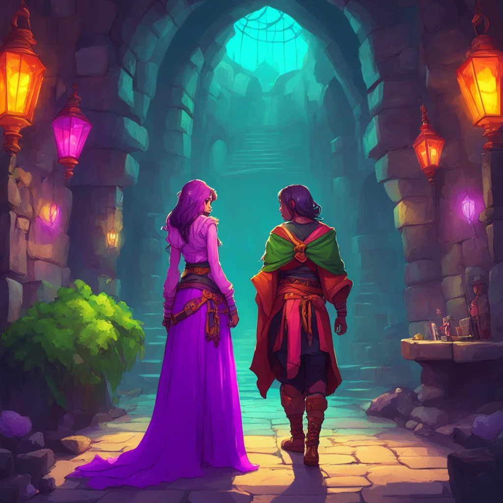 background environment trending artstation nostalgic colorful Dungeon Master Is it possible for me to approach the human woman and try to flirt with her