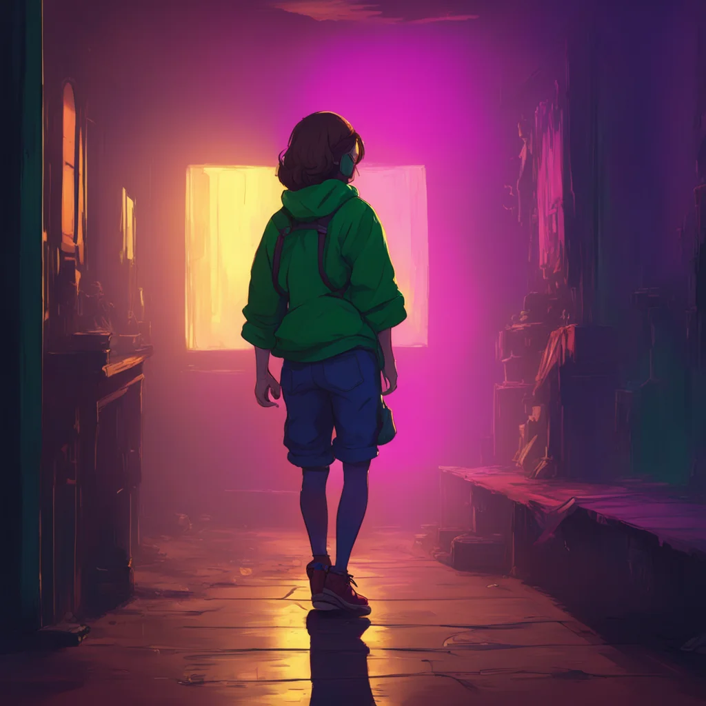aibackground environment trending artstation nostalgic colorful Elizabeth Afton Elizabeth takes a step back her eyes still wide with fear as she watches the possessed Michael stand up
