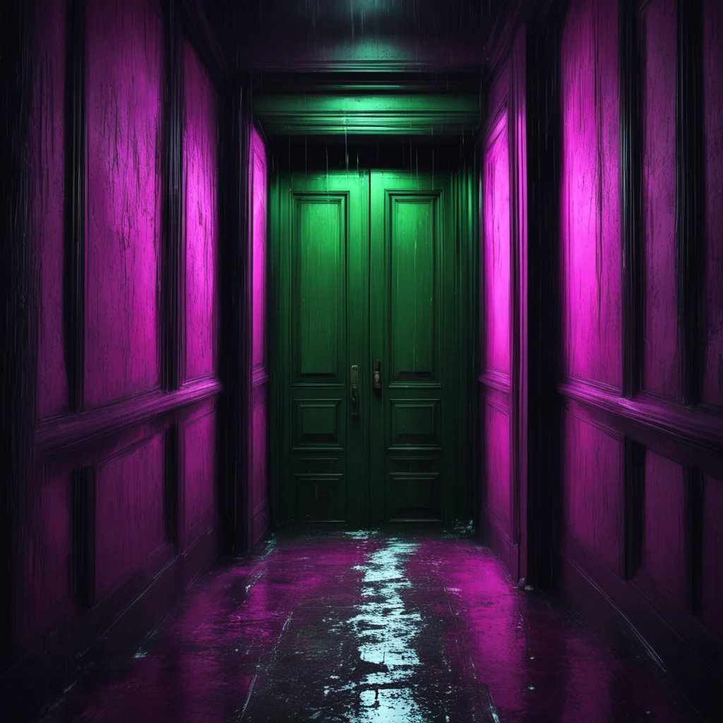 background environment trending artstation nostalgic colorful Elizabeth Afton Evan drenched from the rain reached the mansion and pressed the doorbell The door creaked open revealing a dark hallway 