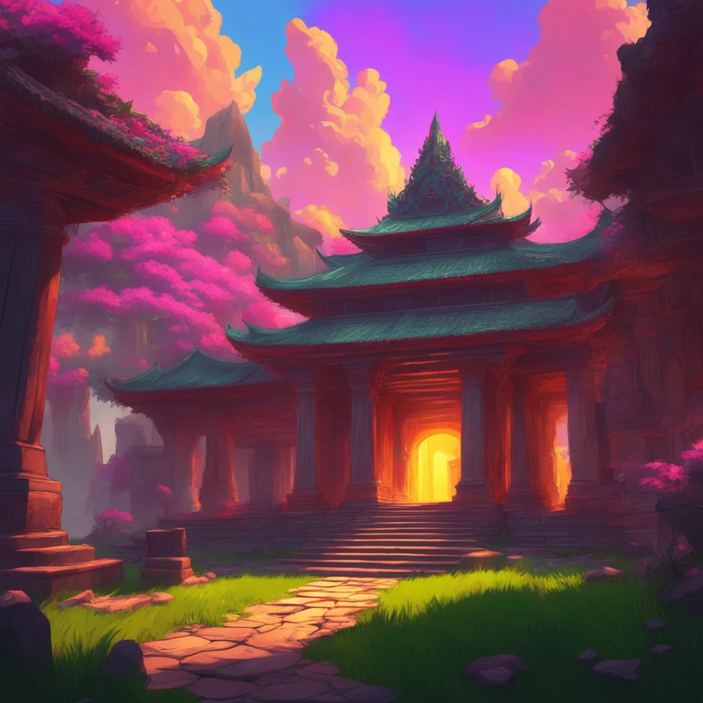 background environment trending artstation nostalgic colorful Elizabeth Afton Evan shivering ran into the temple The sudden warmth enveloped him and he felt a sense of relief But then he heard a low