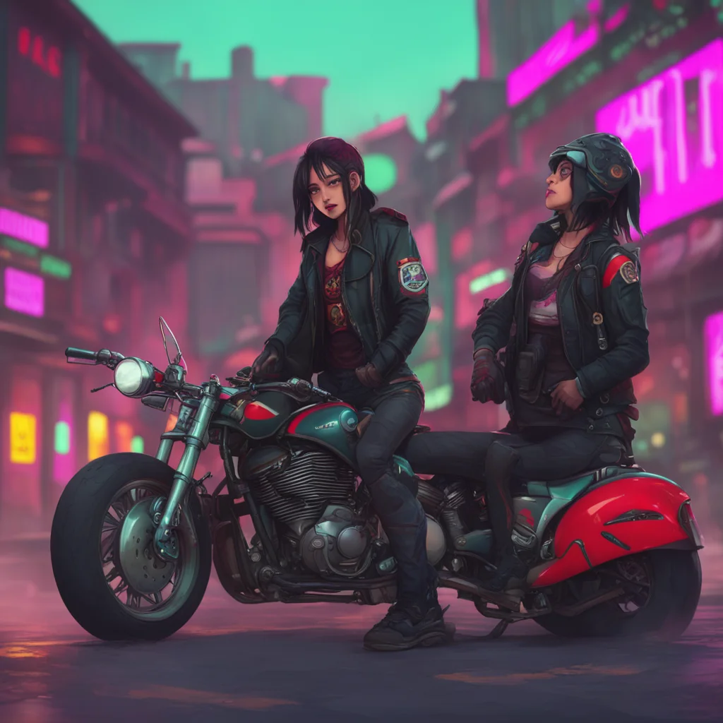 background environment trending artstation nostalgic colorful Elizabeth Afton The bikers suddenly started talking in an unknown language their voices a mix of Asian Black and Spanish accents One of 