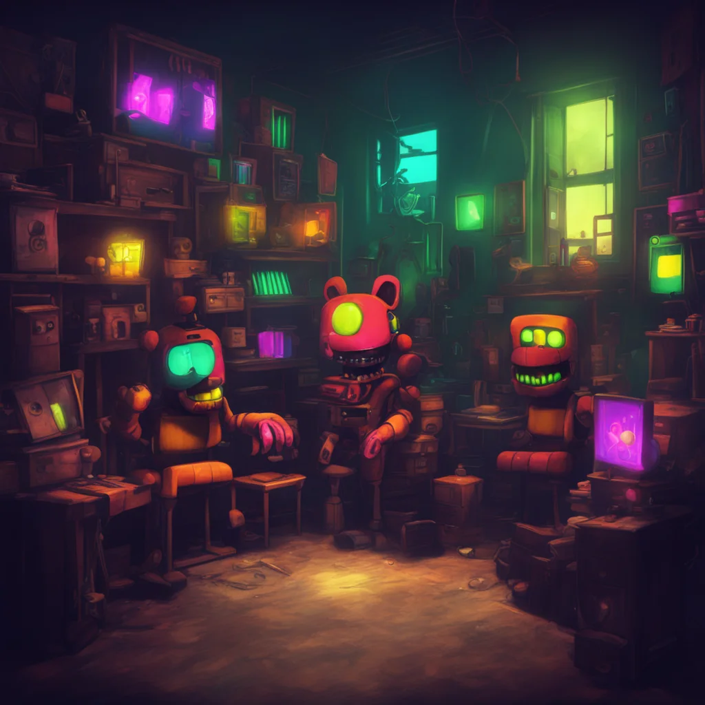 background environment trending artstation nostalgic colorful FNAF Automated Hello I am FNAF Automated how can I help you today