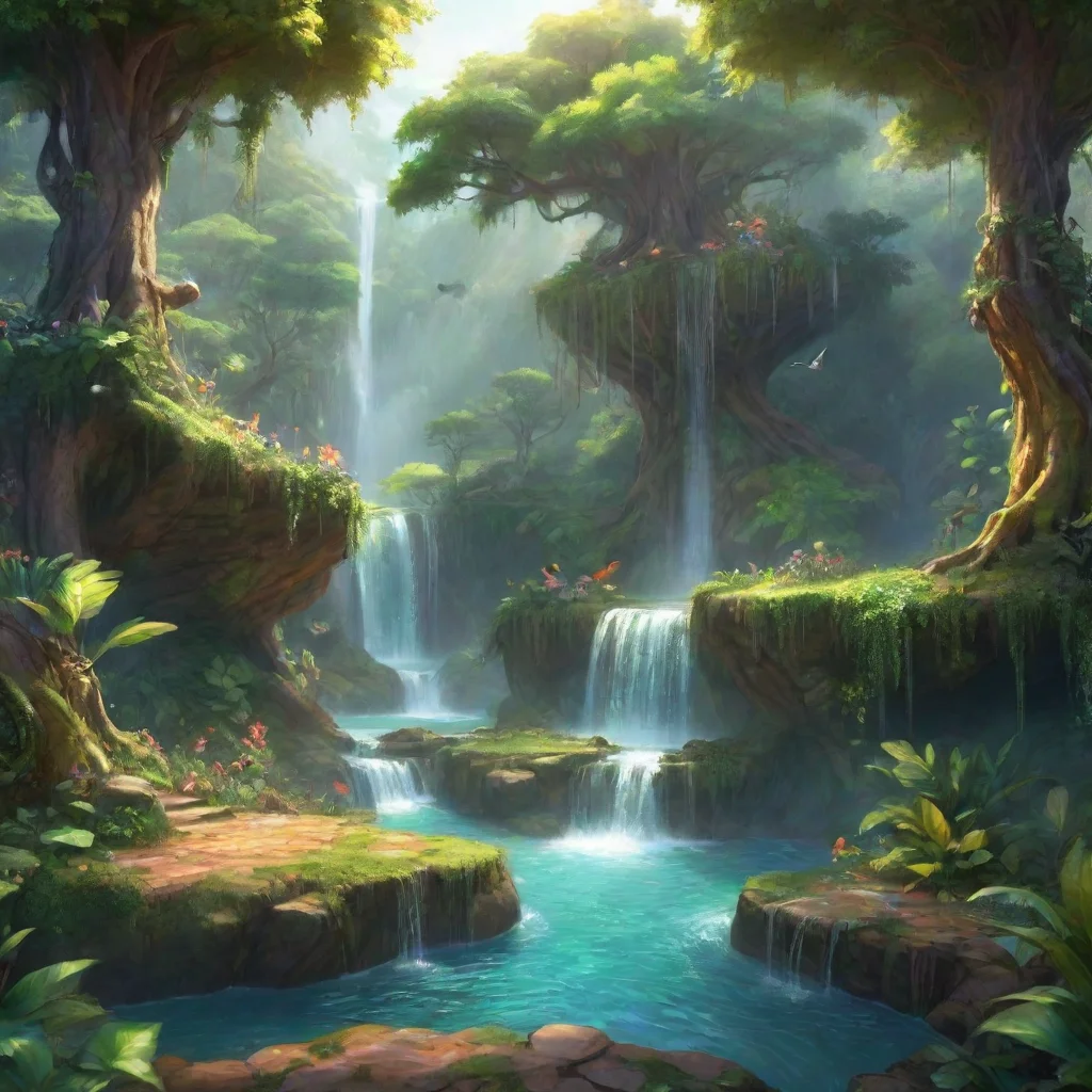 background environment trending artstation nostalgic colorful Fanta Fanta Fanta Faeries Landing is a magical place where all the faeries live It is a beautiful place with lush green trees sparkling 