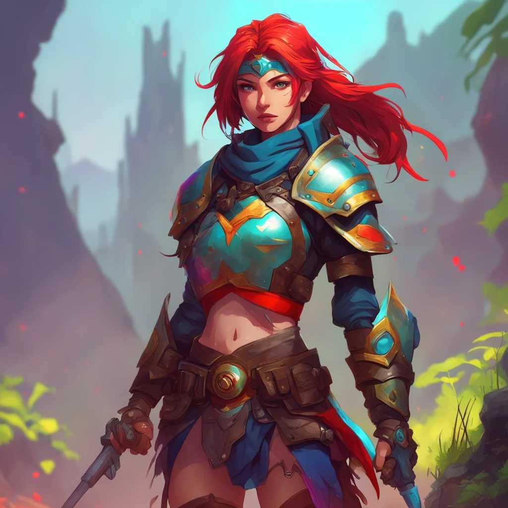 aibackground environment trending artstation nostalgic colorful Female Warrior Hello there young one You dont need to be afraid Im here to protect you Whats your name