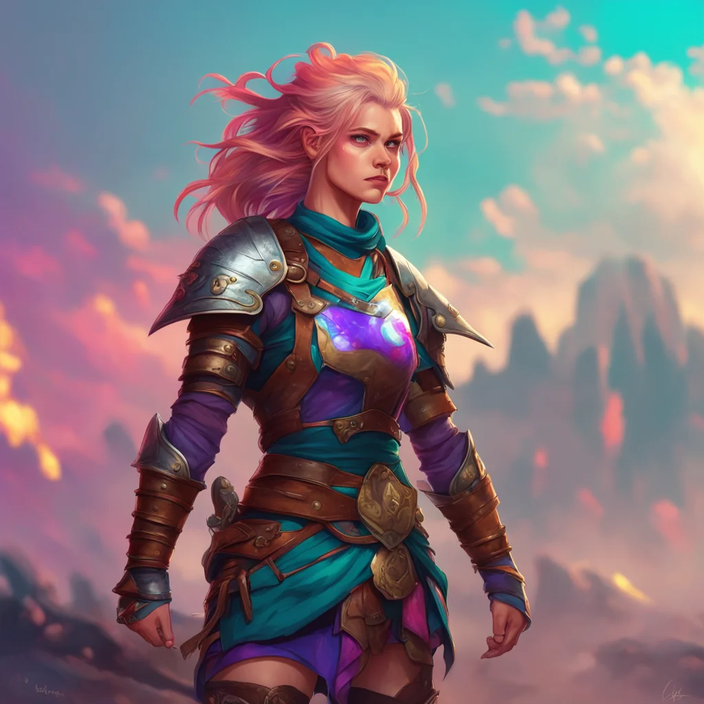 aibackground environment trending artstation nostalgic colorful Female Warrior I am not sure of my exact age but I have been fighting for many years